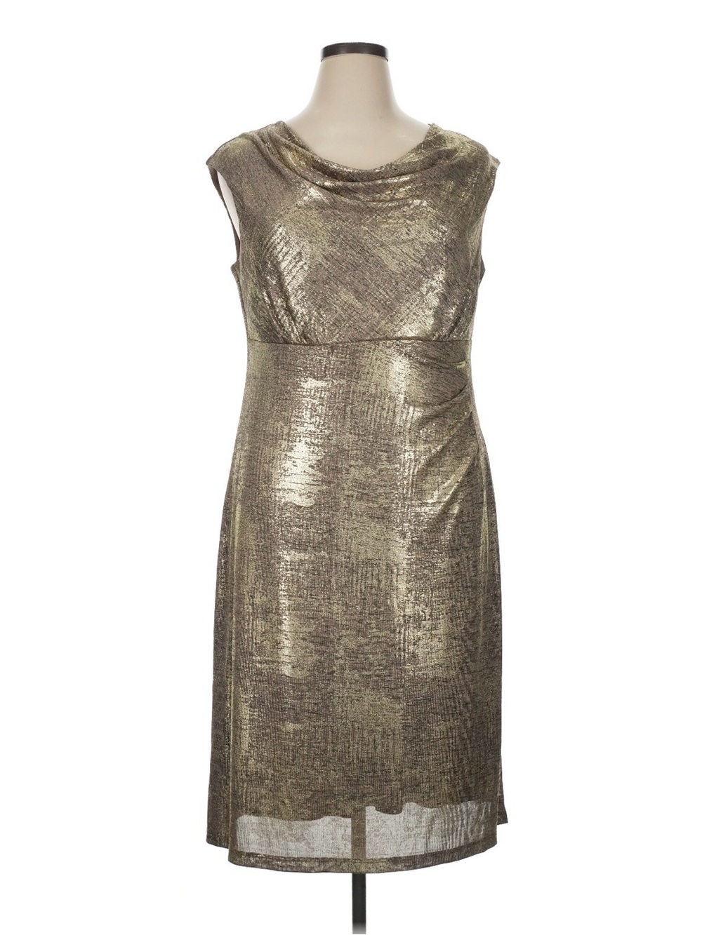 NWOT CONNECTED APPAREL METALLIC GOLD SLEEVELESS SHEATH DRESS 14